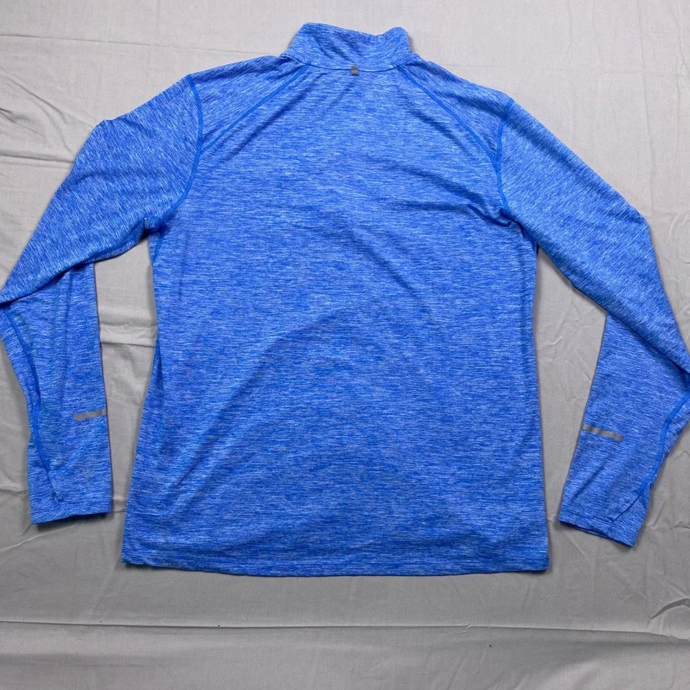 Nike Running Dri-FIT 1/4 Zip Pullover Mens Large Blue Heathered Training